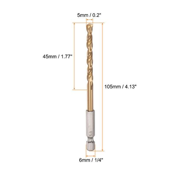 2pcs M35 High Speed Steel Titanium Hex Twist Drill Bit with 1/4" Shank